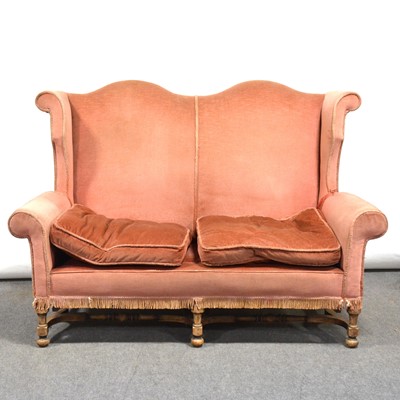 Lot 552 - Large wing-back settee