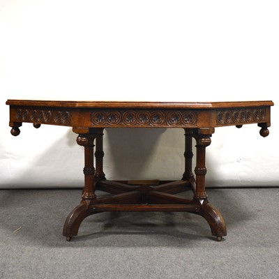 Lot 131 - Oak dining table, late 19th Century