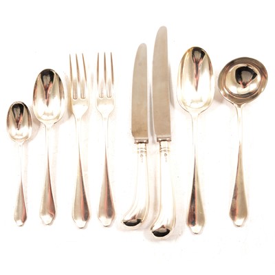 Lot 352 - A part canteen of silver flatware, Goldsmiths & Silversmiths Co Ltd, London 1911, and other flatware.