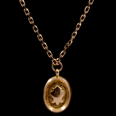 Lot 264 - A 9 carat gold pendant and chain.