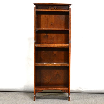 Lot 488 - Narrow oak open bookcase