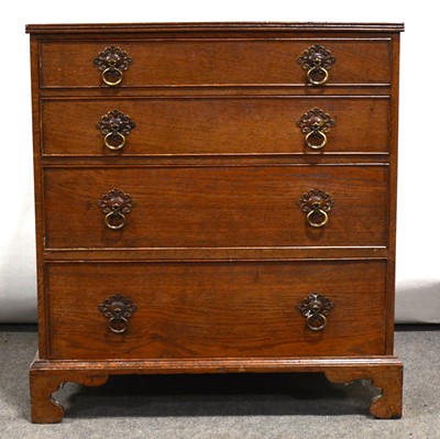 Lot 564 - George III oak chest of drawers, adapted