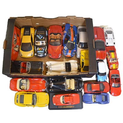 Lot 89 - Twenty-one die-cast model vehicles, including Burago, Polistil and Saico