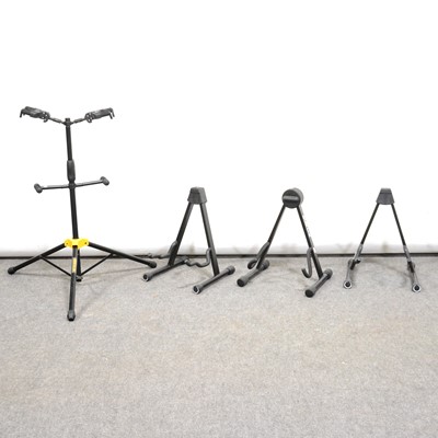 Lot 261 - Hercules double guitar stand and other single guitar stands.