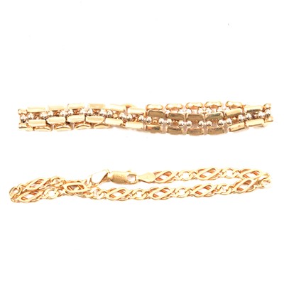 Lot 244 - Two 9 carat gold bracelets.