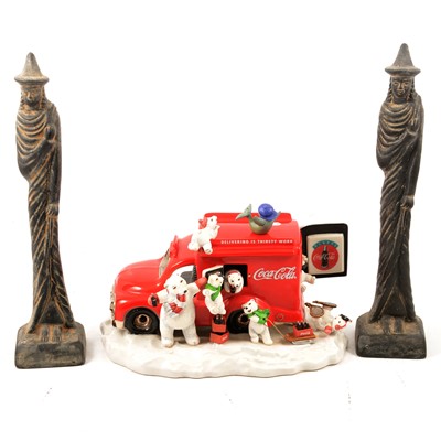Lot 53 - Franklin Mint Romeo and Juliet bowl and matching candlesticks, and a Coca-Cola musical group