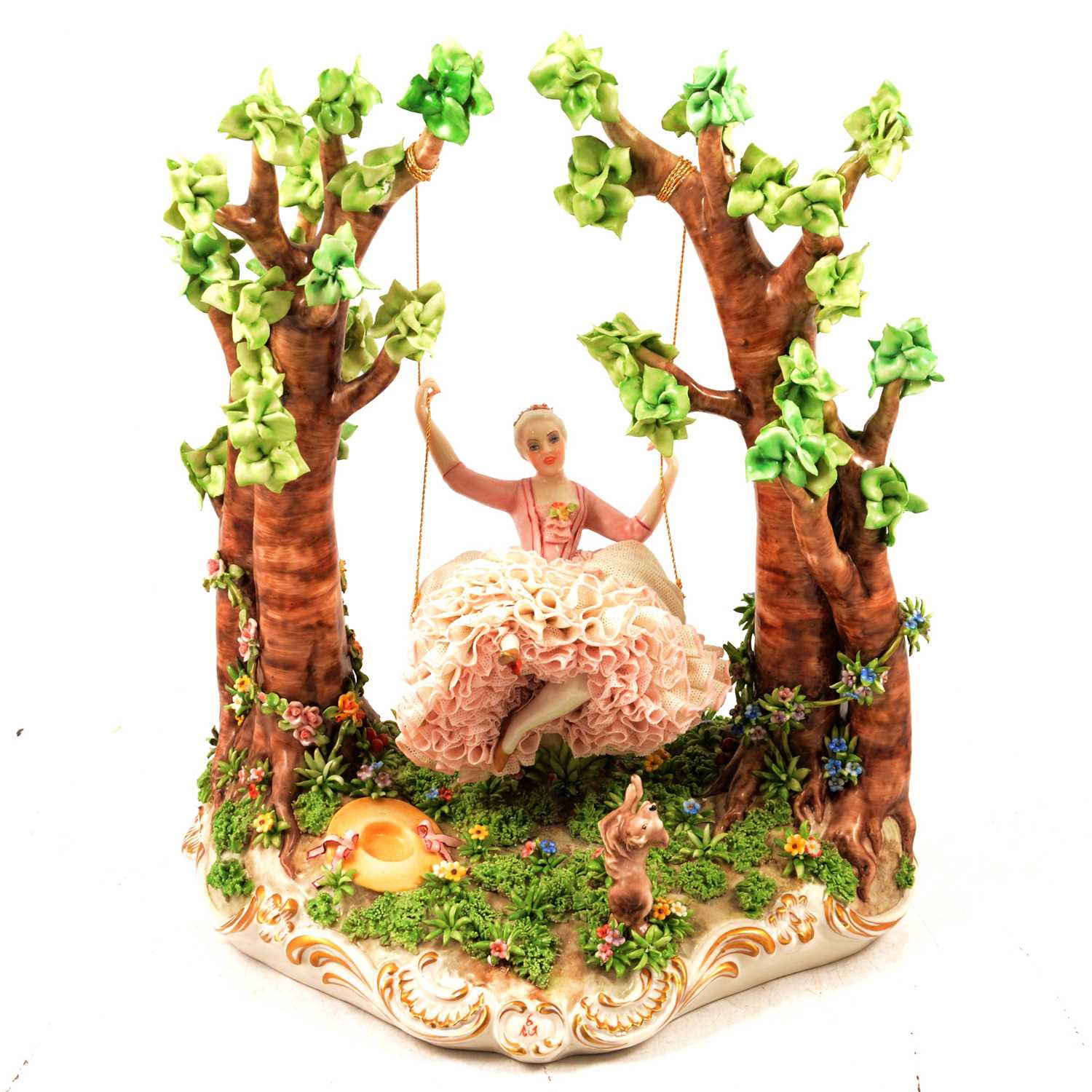Lot 50 - Two Capo Di Monte groups, Royal Doulton Sharon, Coalport Flamenco Dancer and other figurines.