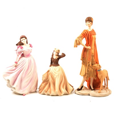 Lot 35 - Eight Royal Doulton and Coalport matt finish figurines.