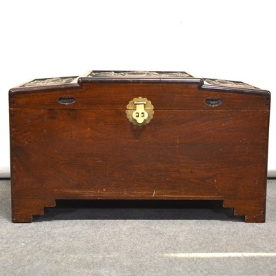 Lot 436 - Singapore carved camphor chest