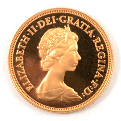 Lot 269 - A 1980 Proof Gold Full Sovereign Coin.