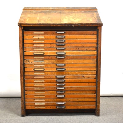 Lot 66 - Oak and beech printers cabinet