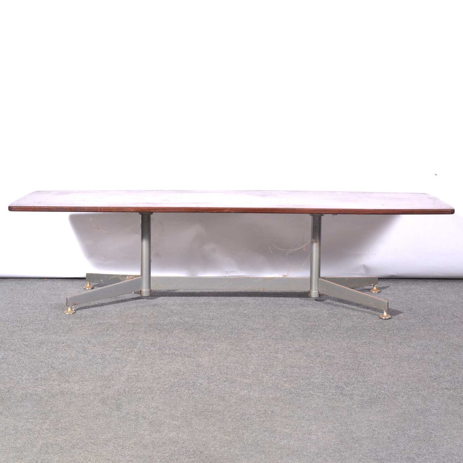 Lot 7 - 1960s rosewood and chrome metal coffee table, G Morley & Son, High Wycombe