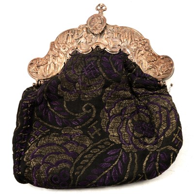 Lot 312 - Dutch silver-mounted brocade evening bag