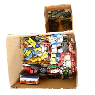 Lot 108 - A box of die-cast model vehicles, including Spot-On, Corgi, Matchbox, and others