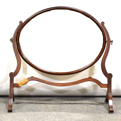 Lot 485 - Edwardian mahogany oval dressing table mirror