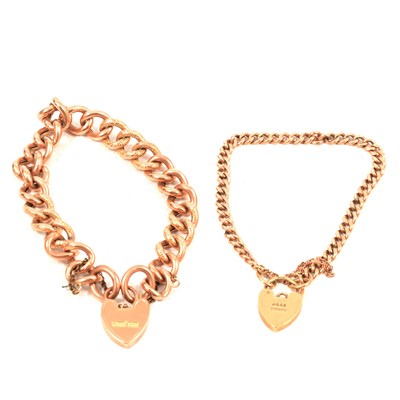 Lot 241 - A rose gold bracelet and a rose metal bracelet.