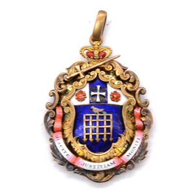 Lot 346 - A Victorian silver-gilt Deputy High Steward of the Court of Burgesses of Westminster jewel / medal.