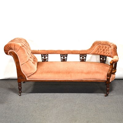 Lot 429 - Victorian walnut framed chaise longue