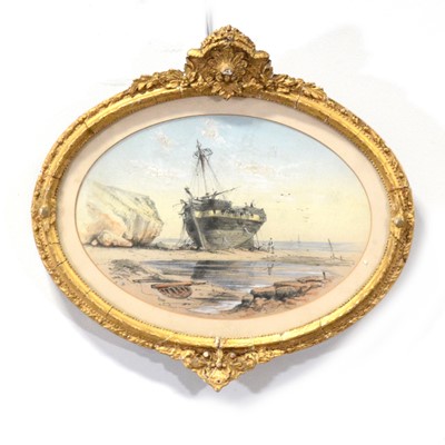 Lot 372 - 19th century English school, The Shipwreck