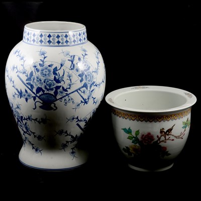 Lot 75 - Modern Chinese jardiniere and a large modern vase