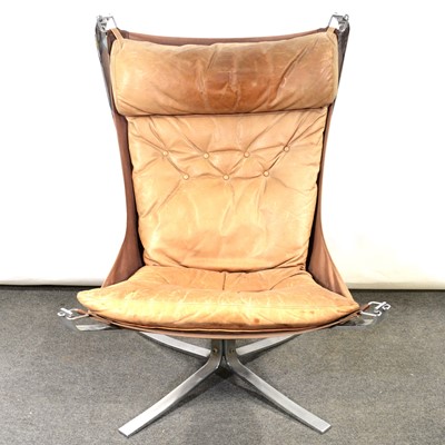 Lot 4 - A highback 'Falcon' lounge chair, 1970s, attributed to Sigurd Ressell for Vatne Mobler