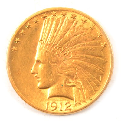 Lot 284 - A Gold Ten Dollar ($10) Coin, USA 1912.