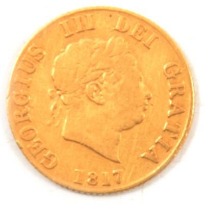 Lot 276 - A Gold Half-Sovereign Coin, George III 1817.