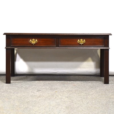 Lot 540 - Mahogany coffee table by Haselbech Oak