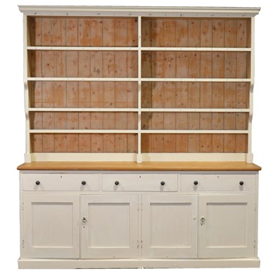 Lot 84 - Large part painted pine dresser