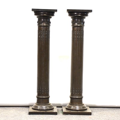 Lot 494 - Pair of modern bronzed composite columns