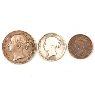 Lot 247 - Three early Victorian silver coins.