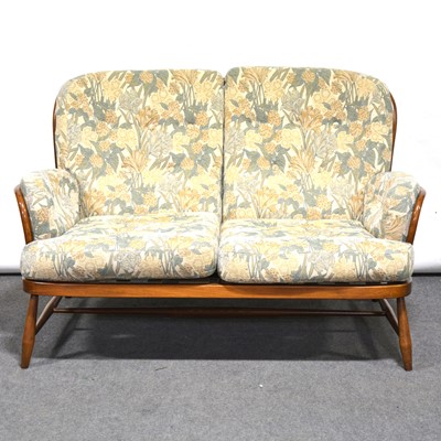 Lot 531 - Ercol beech framed three piece lounge suite