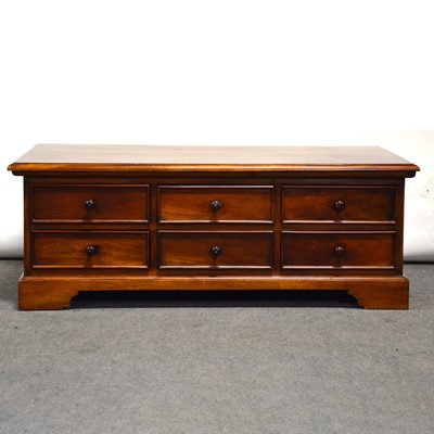 Lot 446 - Modern mahogany-effect Apothecary drawer occasional table