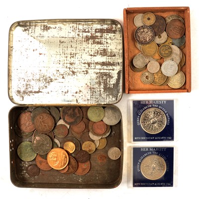 Lot 255 - One box of 1920 and later British and foreign coins, some silver content.