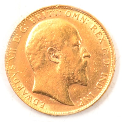 Lot 274 - A Gold Full Sovereign Coin, Edward VII 1907.