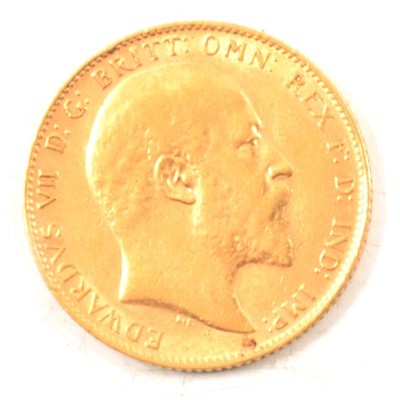 Lot 279 - A Gold Full Sovereign Coin, Edward VII 1907.