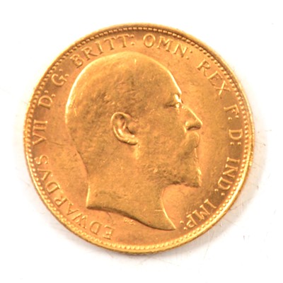 Lot 273 - A Gold Full Sovereign Coin, Edward VII 1909.