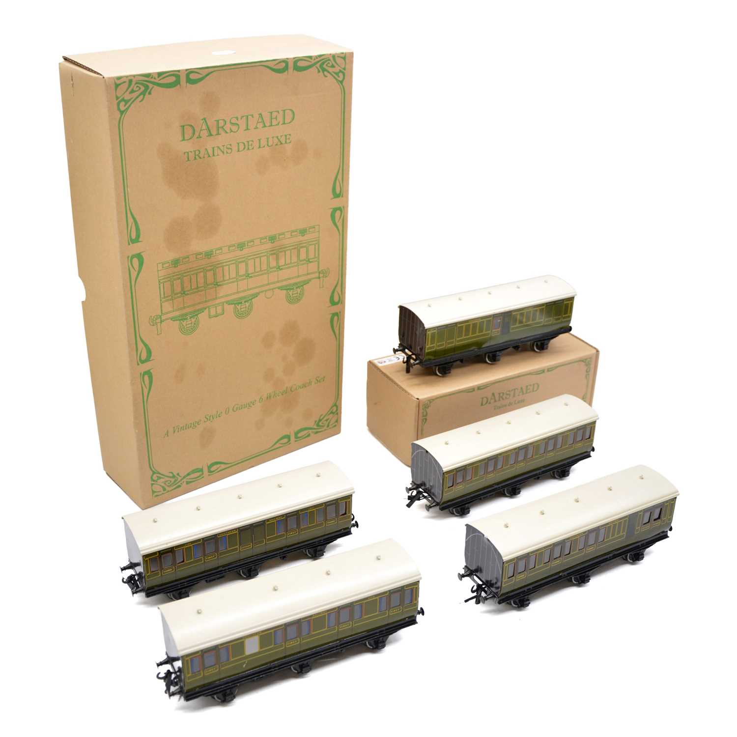 Lot 257 - Darstaed O gauge six-wheel coach set and