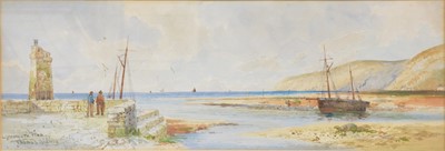 Lot 378 - Thomas Sidney, Lynmouth Pier, watercolour.