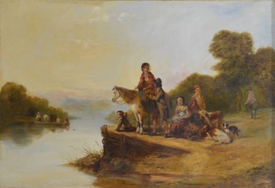 Lot 148 - William Shayer, Waiting for the ferry