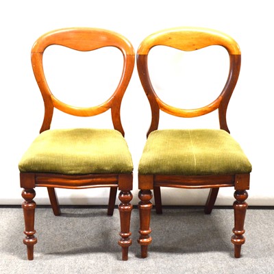 Lot 75 - Pair of Victorian mahogany balloon-back dining chairs