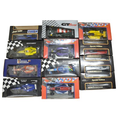 Lot 110 - Twelve 1/18 scale die-cast models, including Maisto, Minichamps and others, boxed