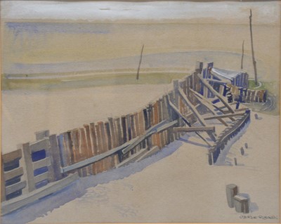 Lot 350 - Osborne Robinson - Porlock Weir, watercolour.