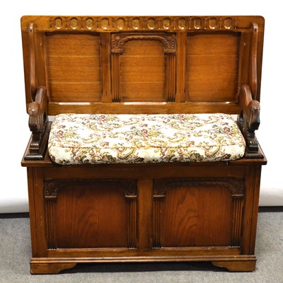 Lot 437 - Oak monks bench