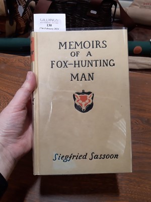Lot 130 - Siegfried Sassoon, Memoirs of a Fox-Hunting Man, Faber  & Faber Ltd, London 1929.