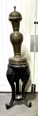 Lot 514 - Indian brass vase and stand