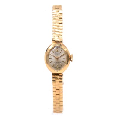 Lot 416 - Rone - a lady's 9 carat yellow gold bracelet wristwatch.