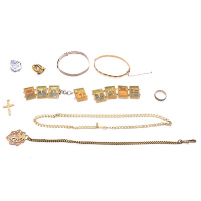 Lot 447 - A collection of silver and metal vintage jewellery.