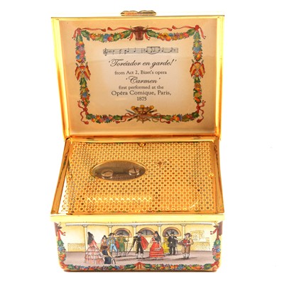 Lot 71 - Halcyon Days, March of the Toreadors enamel musical box.