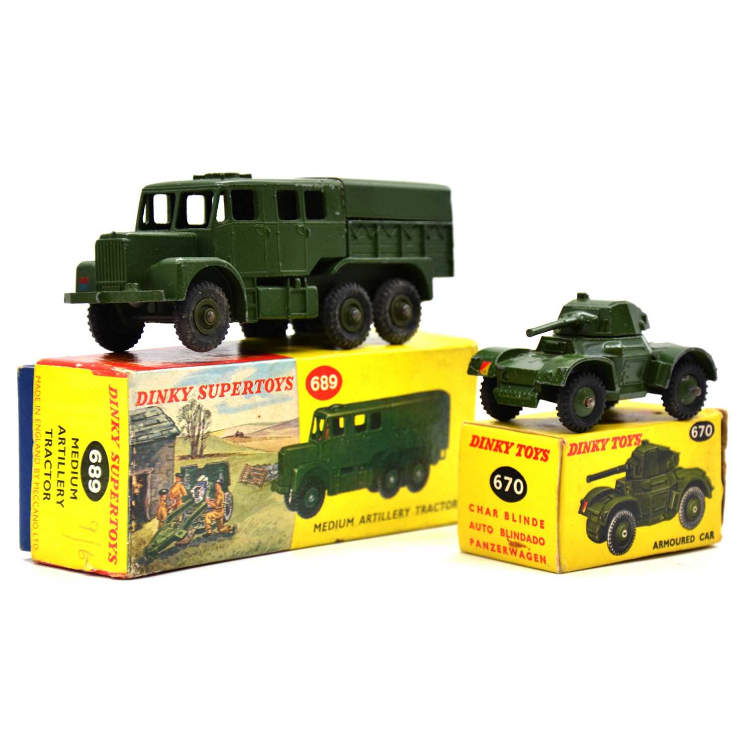 Lot 3 - Two Dinky die-cast military vehicles, boxed